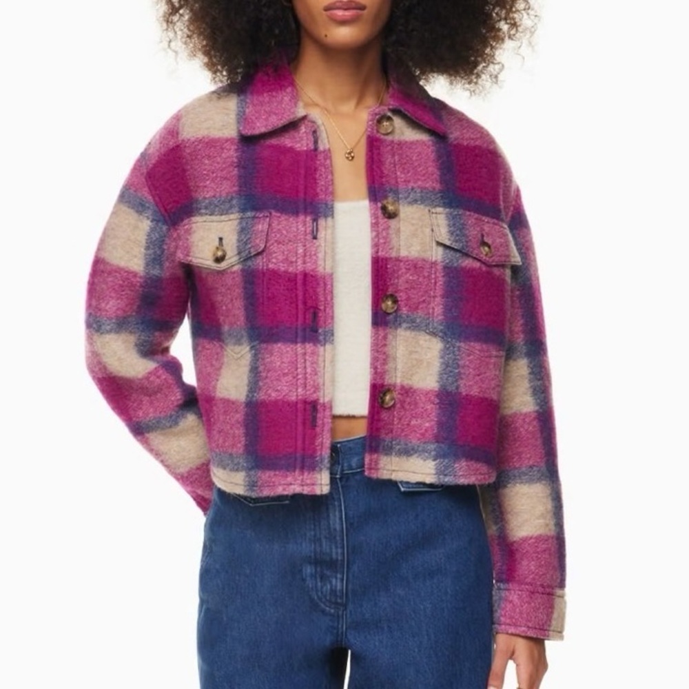 ARITZIA Wilfred Free The Ganna Wool Cropped Shirt Jacket
